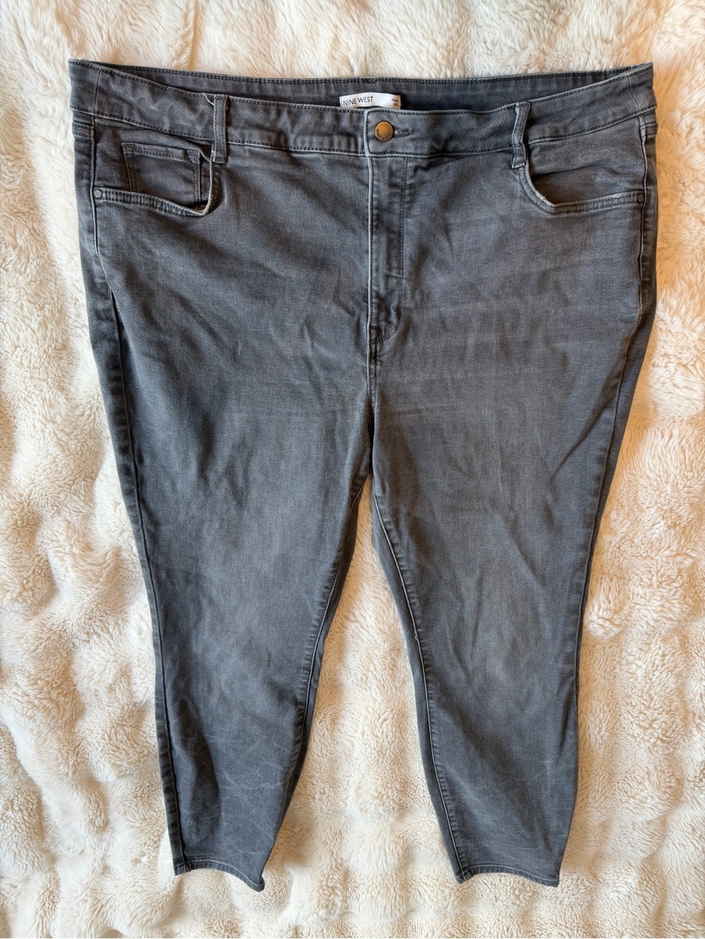Nine West Skinny Jeans Size 22W Charcoal Gray Stretch Denim